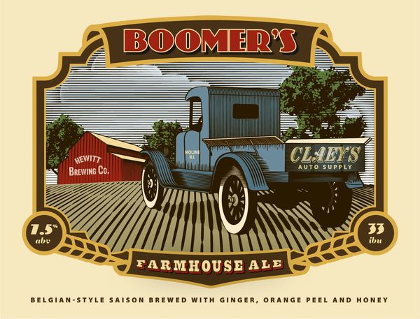 Boomer's Farmhouse Ale label