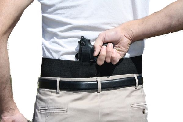 Behind the back belly band gun holster-Small of the Back