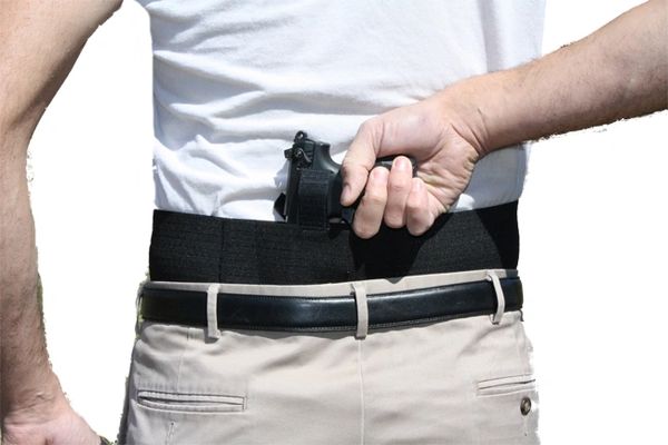 Behind the back belly band gun holster-Small of the Back