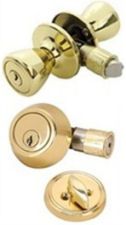 Brass Entrance & Deadbolt Combo Lock-set