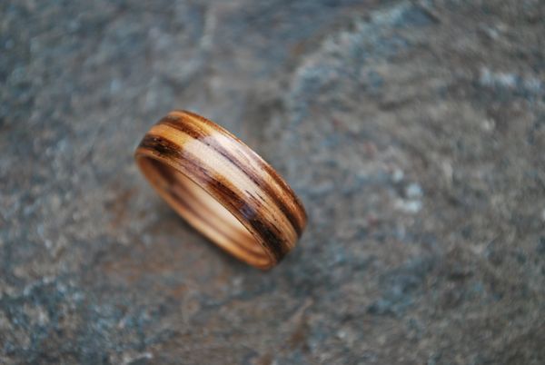 Zebrawood & Walnut Wooden Ring