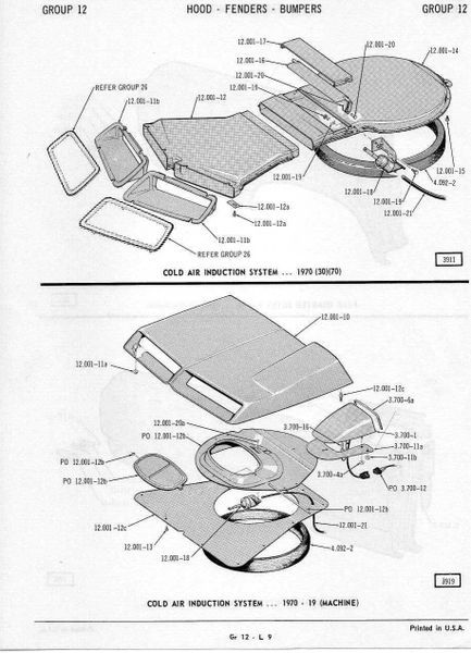 1970 AMC AMX JAVELIN COLD AIR INDUCTION SYSTEM