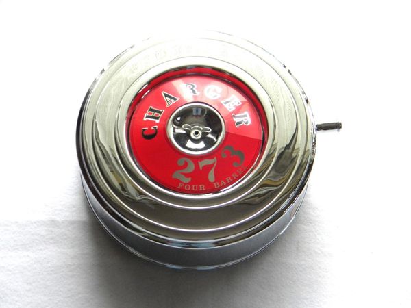 1964-66 MOPAR 273 CHARGER COMMANDO CHROME UNSILENCED AIR CLEANER W/CAP
