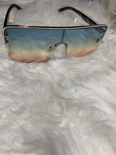 Premium Large Square Metal Shield Fashion Sunglasses