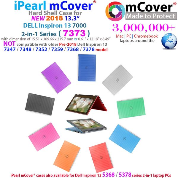 mCover Hard Case ONLY for 13.3" Dell Inspiron 7373 13.3-inch 2-in-1 FHD Convertible Touchscreen Laptop (**Not for ANY other Dell Inspiron 7000 13" model**)