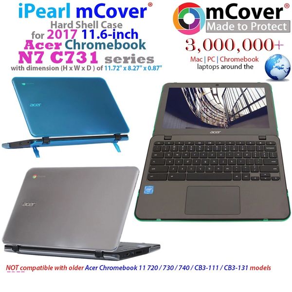 mCover Hard Shell Case for 11.6" Acer N7 C731 series ChromeBook Laptop