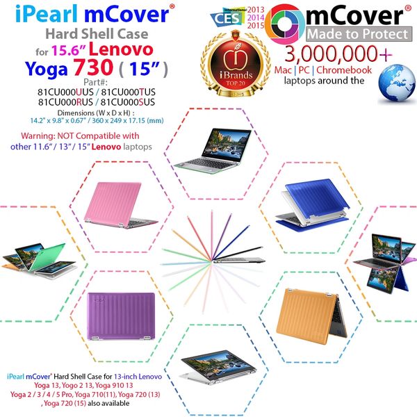 mCover Hard Shell Case for Lenovo YOGA 730 PRO 15-inch Convertible Touchscreen Notebook (**Not compatible with ANY Yoga 15 inch model **)