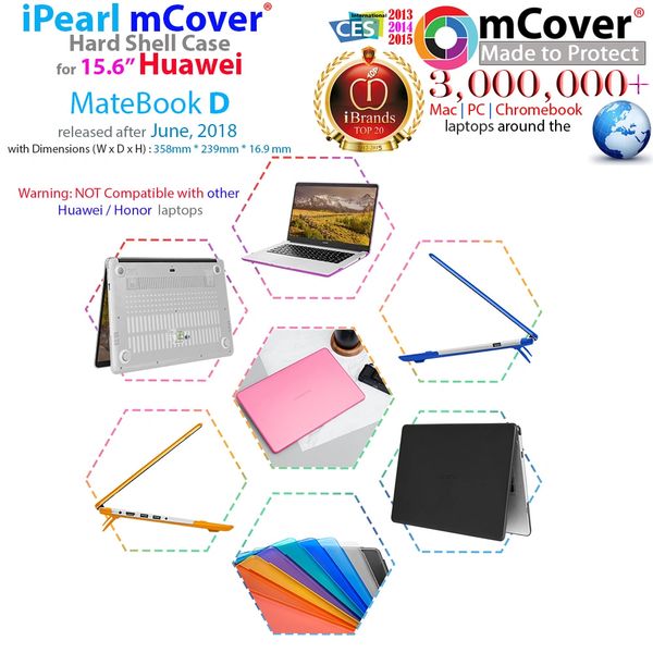 mCover Hard Shell Case for 15-Inch Huawei MateBook D 2018/19