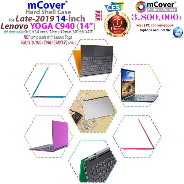 mCover Hard Shell Case for Late-2019 14" Lenovo Yoga C940 Series (NOT Fitting Older Yoga 900/910 / 920 / C930) multimode Laptop Computer