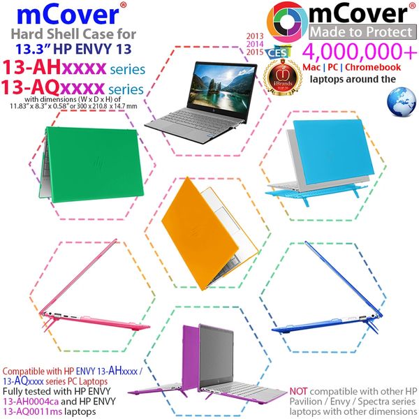 mCover Hard Shell Case for 13.3" HP Envy X360 13-ahxxxx / 13-aqxxxx series 2 in 1 Convertible Touchscreen laptops