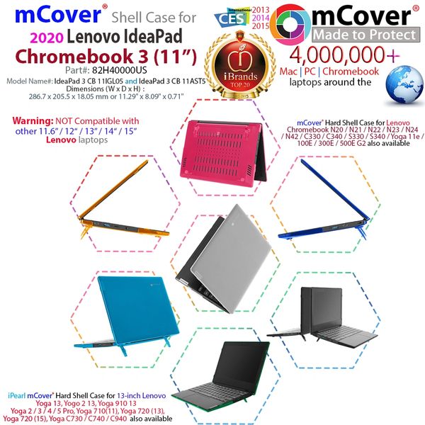 mCover Hard Shell Case for 11.6 2020 IdeaPad Chromebook 3 laptop