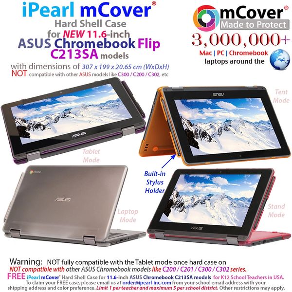 mCover Hard Shell Case for 11.6-inch ASUS Chromebook Flip C213SA Series Laptop