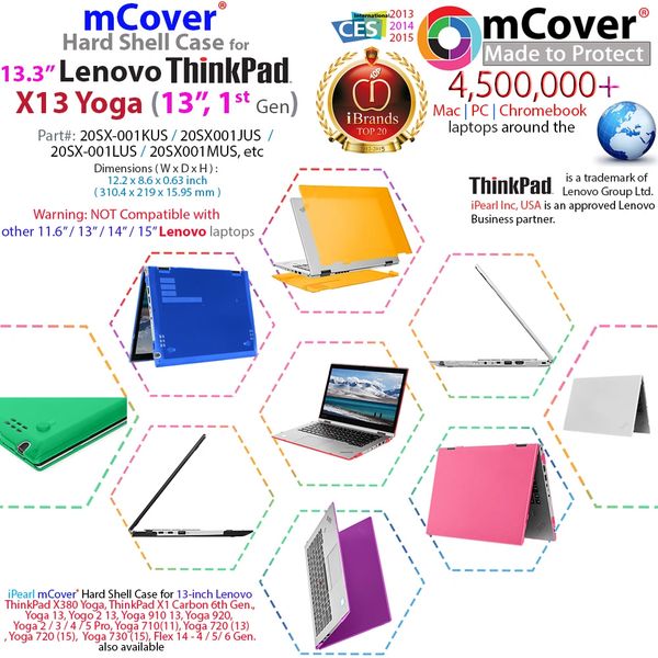 mCover Hard Shell Case for 13.3'' Lenovo ThinkPad X13 Yoga Gen 1 Computer