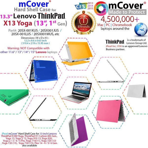 mCover Hard Shell Case for 13.3 Lenovo ThinkPad X13 Yoga Gen 1