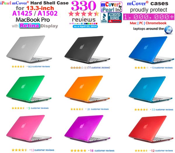 mCover Hard Shell Case for Macbook Pro 13.3 with retina display Model A1502 A1425 without DVD player iPearl mcover chromebook case laptop case