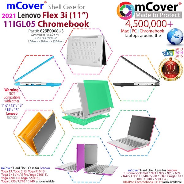 mCover Hard Shell Case Only Compatible with 2021 11.6" Lenovo Flex 3 or 3i 2-in-1 Chromebook 2021 Laptop (Not fit IdeaPad 11.6" Chromebook 3)