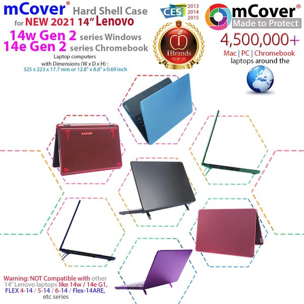 mCover Hard Shell Case for 14-inch 2nd Generation 14e Chromebook and 14w Windows Laptop ( NOT Fitting Other Lenovo laptops )