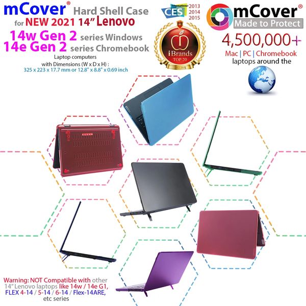 mCover Hard Shell Case for 14 inch 2nd Generation 14e Chromebook and 14w Windows Laptop NOT Fitting Other Lenovo laptops