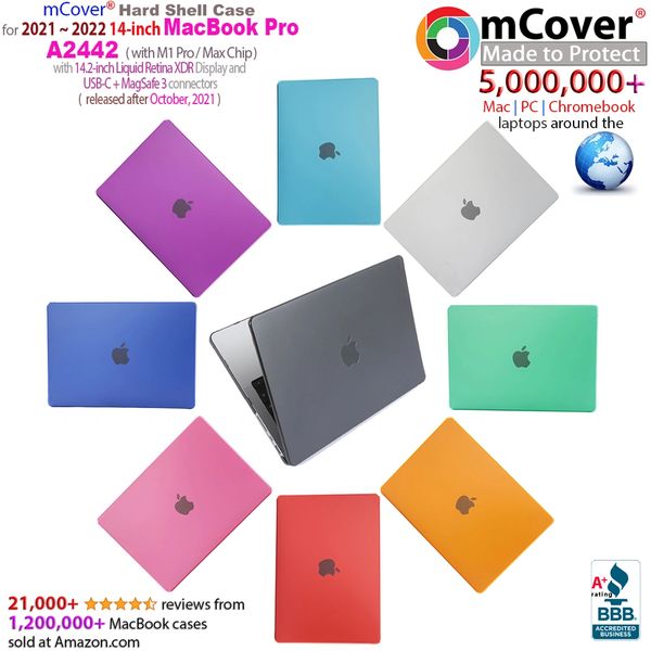 mCover Case Compatible Only for 2021~2023 14” MacBook Pro A2442 /A2779 Laptop Computer ( with M1 Pro/M2 Pro/ Max Chip)