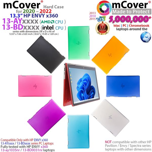 mCover Case Compatible for 2020-2022 13.3" HP Envy x360 13-AYxxxx / 13-BDxxxx/ 13-BAxxxx Series Notebook Computers ONLY ( NOT Fitting Any Other HP Models )