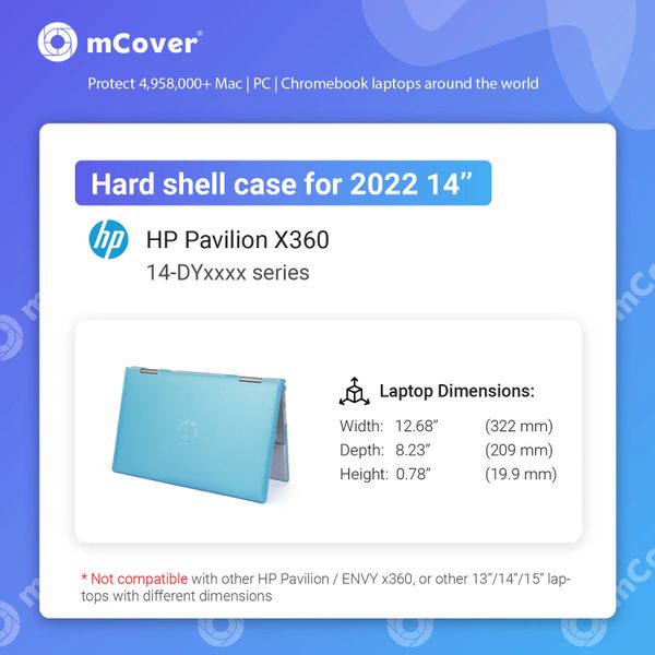 mCover Hard Shell Case ONLY Compatible for 14" HP Pavilion x360 14-DYxxxx Series (NOT Compatible with Other HP Pavilion Series) Convertible laptops