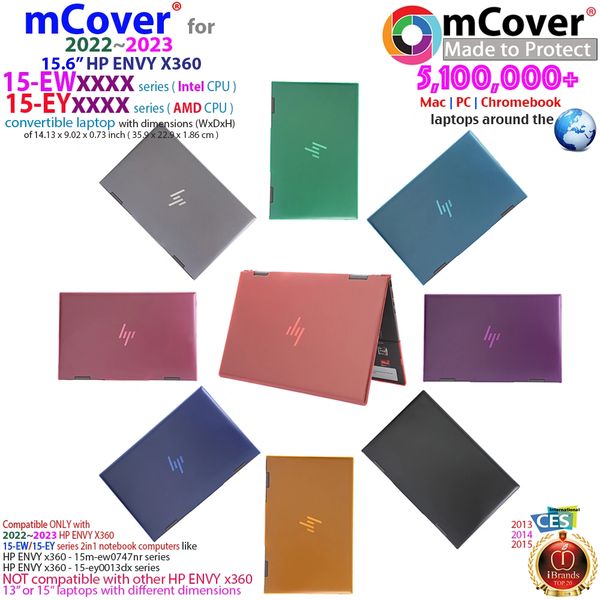 mCover Hard Case Only Compatible for 2021 15.6" HP Envy x360 15-EY / 15-EWxxxx Series Laptop ( NOT Fitting Envy x360 15-AQ/BP/DS/DR/EE/ED/EU/ER Series & Other Models )