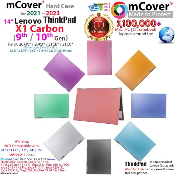 mCover Case ONLY Compatible for 2021~2023 14" Lenovo ThinkPad X1 Yoga Gen 6 / 7 and X1 Carbon Gen 9 / 10 Notebook PC ONLY (NOT Working with Other Lenovo Models)