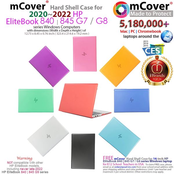 mCover Case ONLY Compatible for 2020~2022 14" HP EliteBook 840 G7 / G8 (Intel CPU) | EliteBook 845 G7 / G8 (AMD CPU) Series Windows Laptop (NOT Fitting Any Other HP Models)