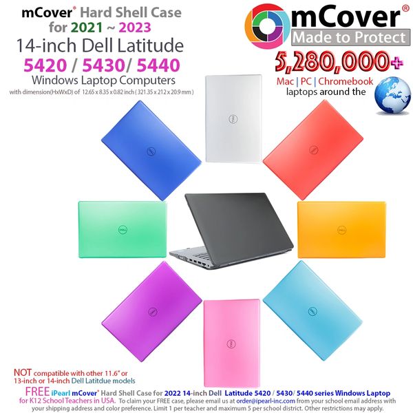 mCover Case Compatible ONLY for 2021～2023 14" Dell Latitude 5420 5430 5440 Windows Notebook Computer (NOT Fitting Any Other Dell Models)