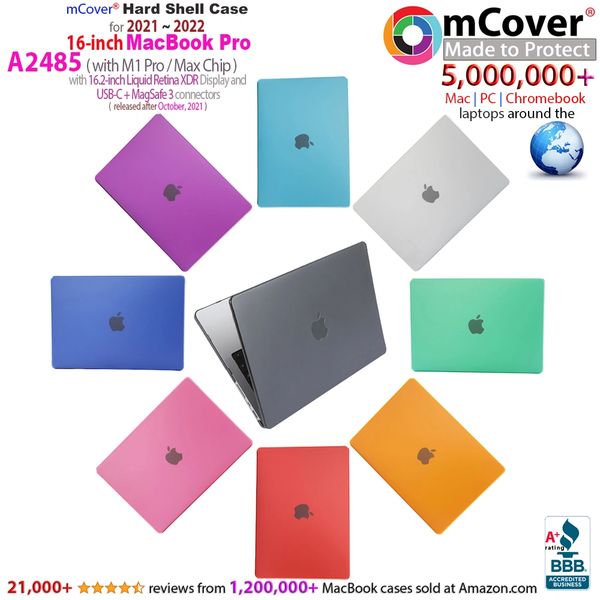 mCover Hard Shell Case Compatible ONLY with 16” MacBook Pro A2485 (with M1 Pro / Max Chip) or A2780 (with M2 Max Chip)