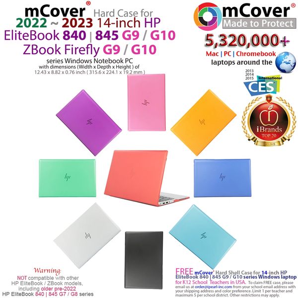mCover Case ONLY Compatible for 14" HP EliteBook 840/845 G9/G10 EliteBook Series /ZBook Firefly G9/G10 Windows Laptop (NOT Fitting Any Other HP Models)