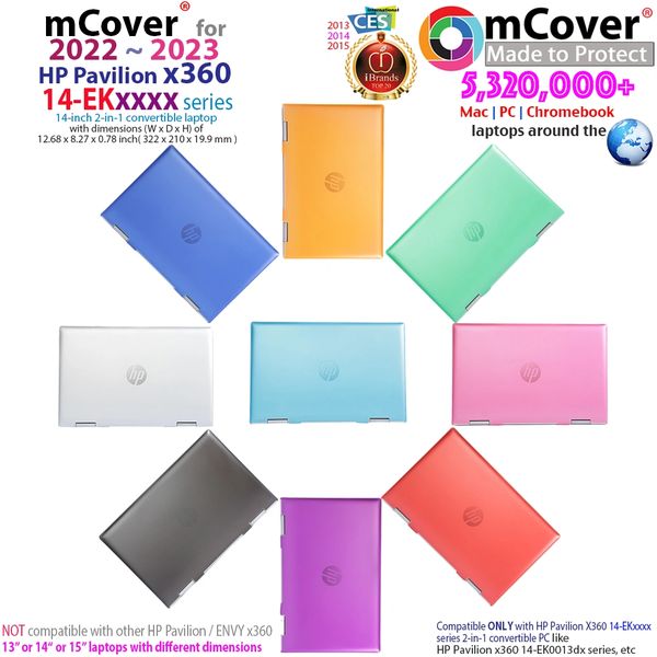 mCover 2022-2023 14" HP Pavilion X360 14-EKxxxx Series 2-in-1 Convertible Laptop PC Case