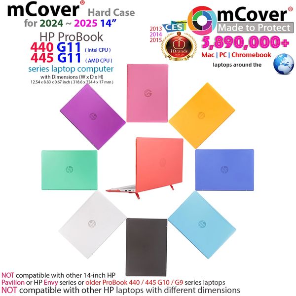 mCover Hard Shell Case Compatible with 14" HP Elitebook 640 G11 Series and HP Probook 440/445 G11 (NOT Compatible with Other HP ProBoook, Pavilion or Envy Series) Notebook PC