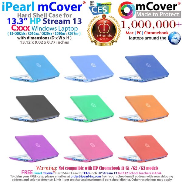 mmCover Hard Shell Case for 13.3" HP Stream 13 Cxxx series Windows laptops