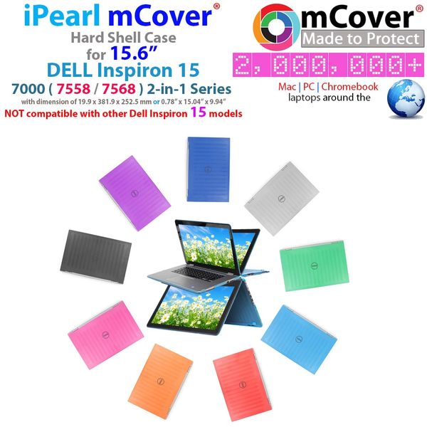 mCover Hard Shell Case for 15.6 Dell Inspiron 15 7558 7568 2 in 1 Convertible Laptop Computer