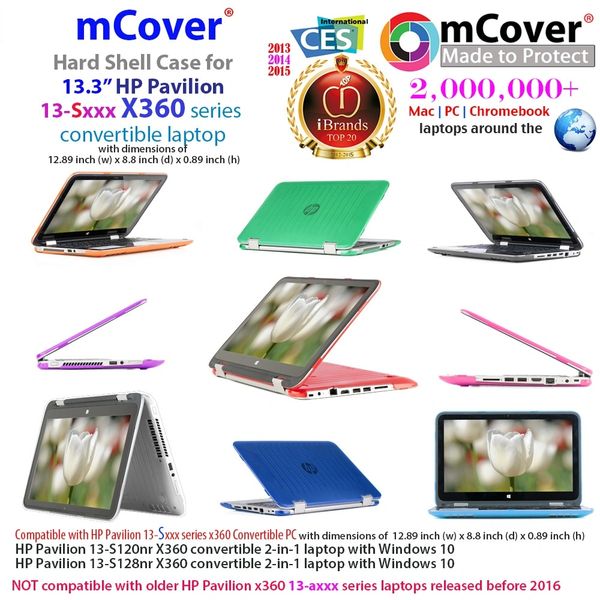 mCover Hard Shell Case for 13.3" HP Pavilion 13-Sxxx series (13-S120nr / 13-S128nr, etc ) X360 Convertible 2-in-1 laptops