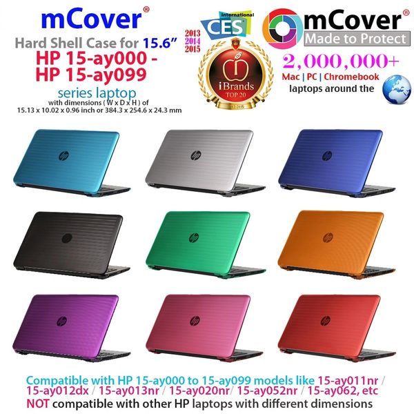 mCover Hard Shell Case for 15.6" HP 250 G5 and HP 15-ay0XX ( 15-ay000 to 15-ay099 ) / HP 15-ba000-15-ba999/ 15-afxxx series Laptop