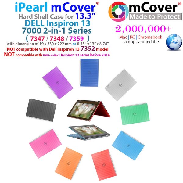 mCover Hard Shell Case for 13.3" Dell Inspiron 13 Only for (7359/ 7347 / 7348) 2-in-1 Convertible Laptop (**Not for 7352/7368 model**)