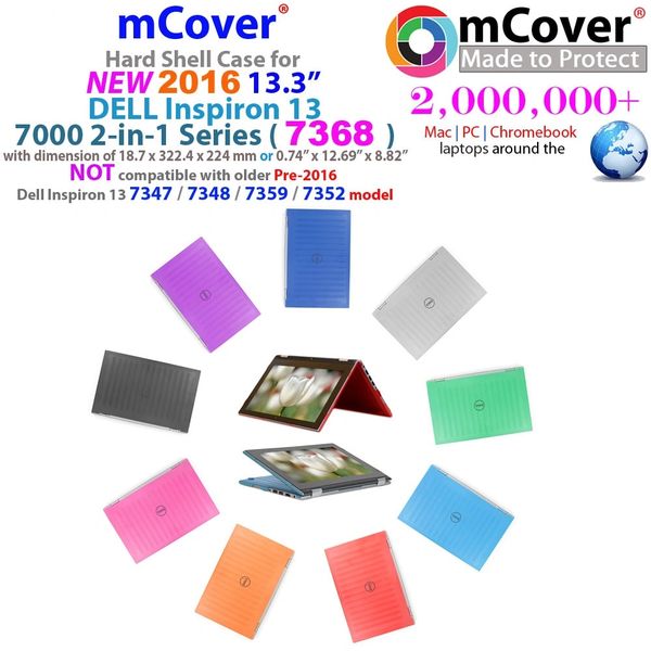 NEW mCover Hard Case for new 2016 13" Dell Inspiron 13 7368 2-in-1 laptop