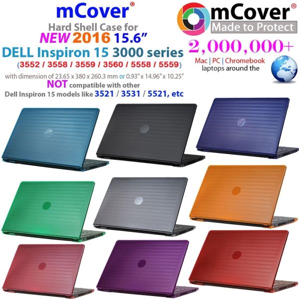 mCover Hard Shell Case ONLY for 15.6" Dell Inspiron 15 3552 / 3558 / 3559 / 3560 / 5558 / 5559 (Not for other 3000 / 5000 series) Laptop