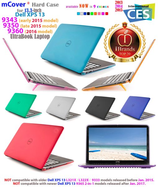 mCover Hard Shell Case for 13.3" Dell XPS 13 9360/9350/9343 model (released after Jan. 2015) Ultrabook laptop