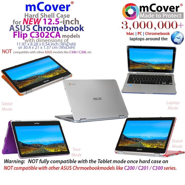 mCover light weight Hard Shell Case for Asus 12.5 inch Flip Chromebook