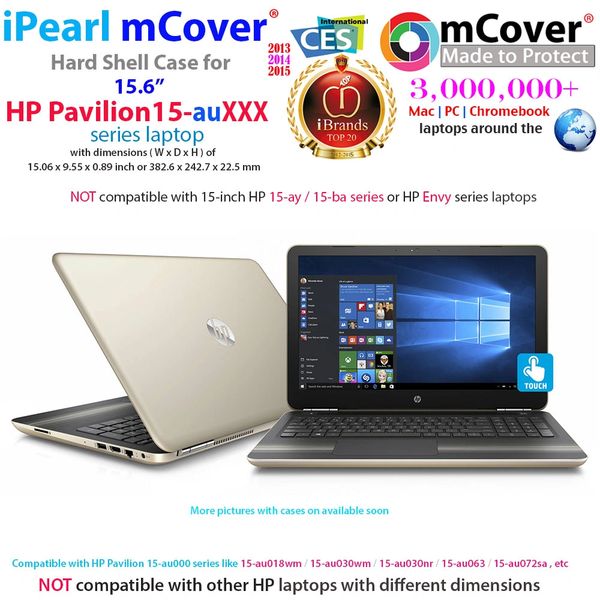 mCover Hard Shell Case for 15.6" HP Pavilion 15-auXXX ( 15-au000 to 15-au999 ) series Laptop