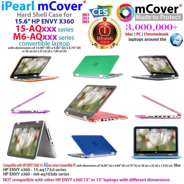 mCover Hard Shell Case for 15.6" HP ENVY x360 15 Inch (39.6 cm) 15-aqxxx / 15-arxxx / 15-asxxx series Laptop (**Not for HP ENVY x360 15-bxxxx series, like 15-bp107nf, 15-bq052na etc**)