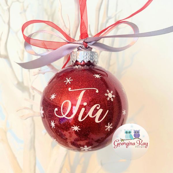 Personalised Name Glitter Bauble | Georgina Kay Designs