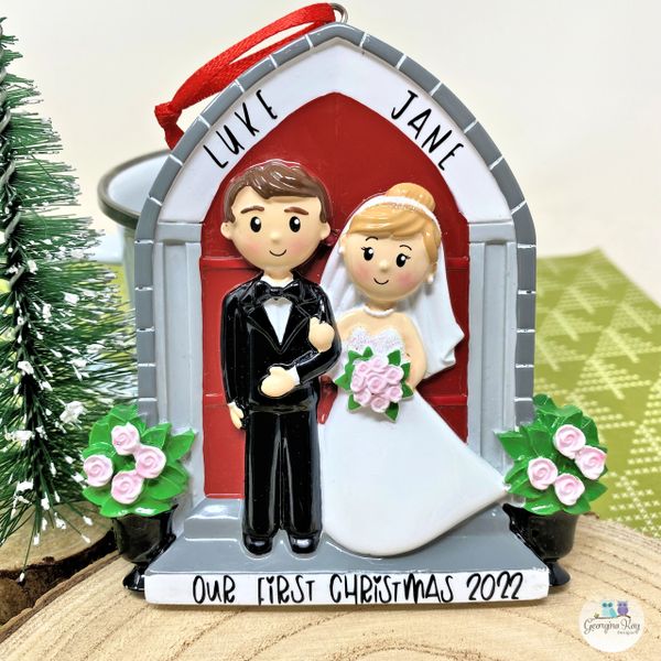 Bride groom christmas sale ornament