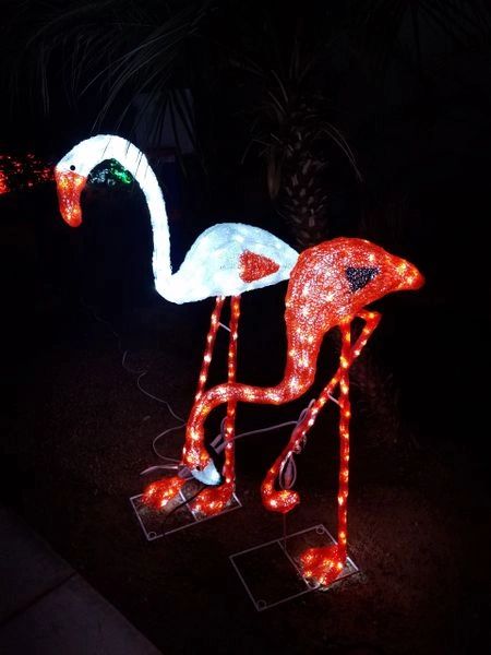 4 Ft. LED Lighted Flamingo Outdoor Decor - White or Red