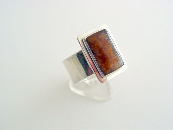 Sterling silver ring with Cacoxinite