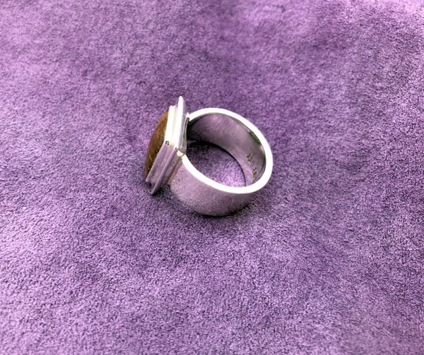 Sterling silver ring with Cacoxinite