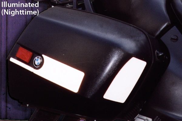 RK-5 BMW Motorcycle Reflective Kit: -- -- Fits the saddlebag lids on all the bikes that accept the RK-1, RK-2 and RK-3 Kits